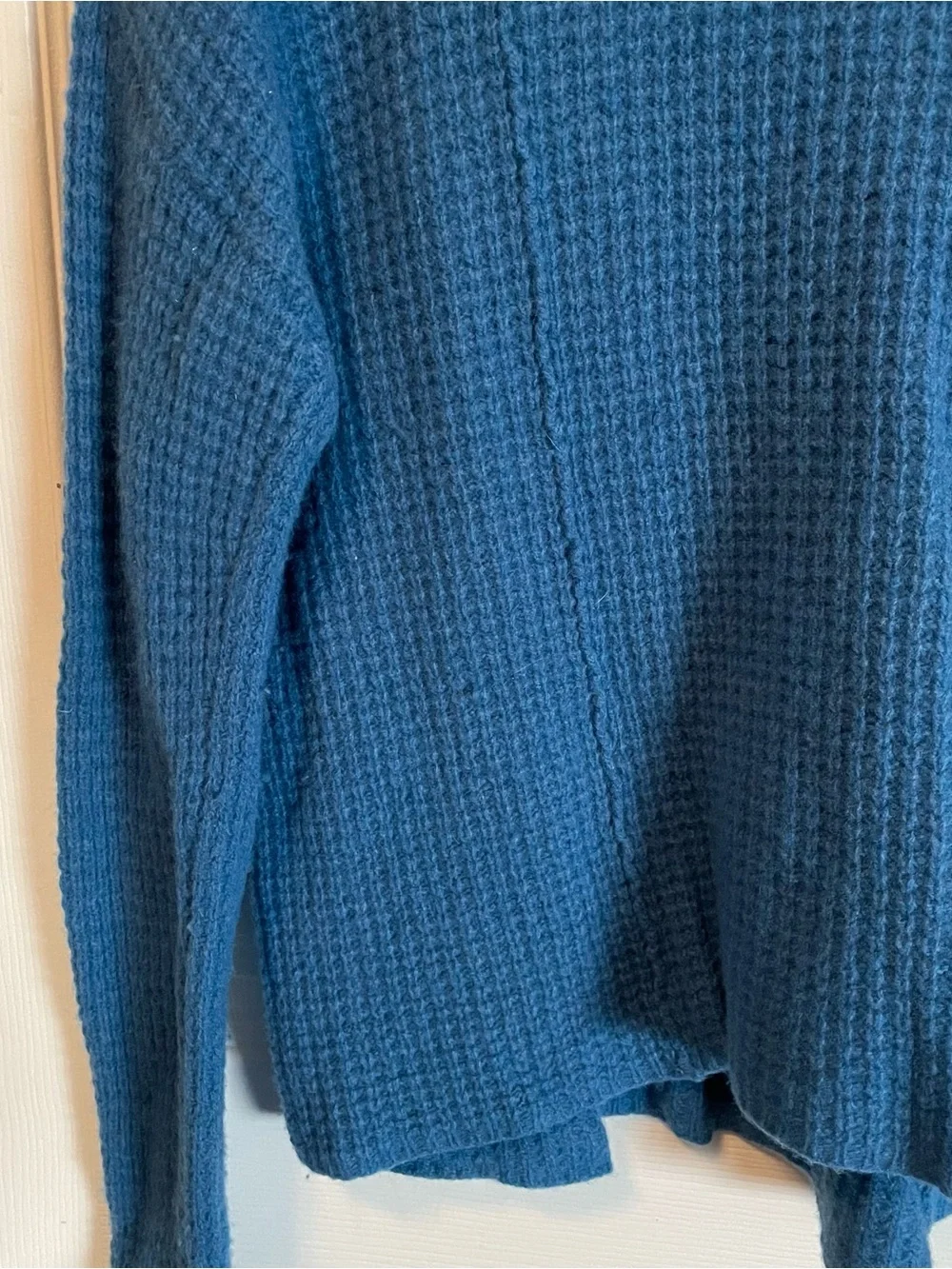 Free People Sidewinder Wool Sweater XS Caribbean Blue Cowl Neck
